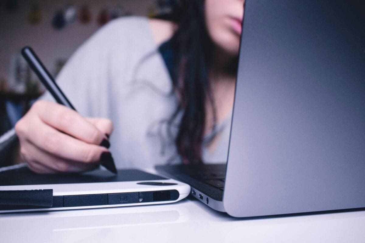 3D designer working at a tablet