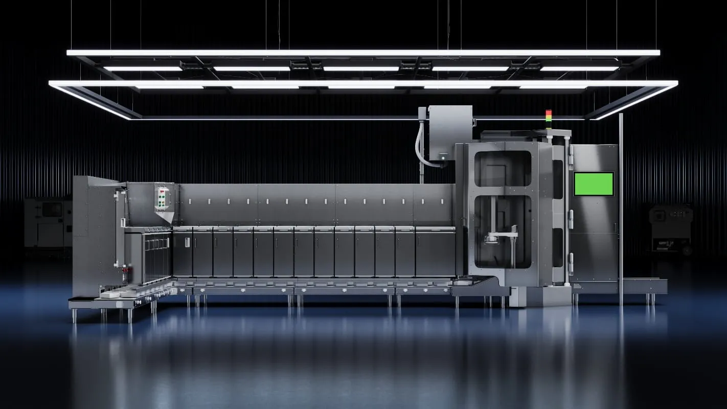 3D product rendering of an industrial bowl robot machine