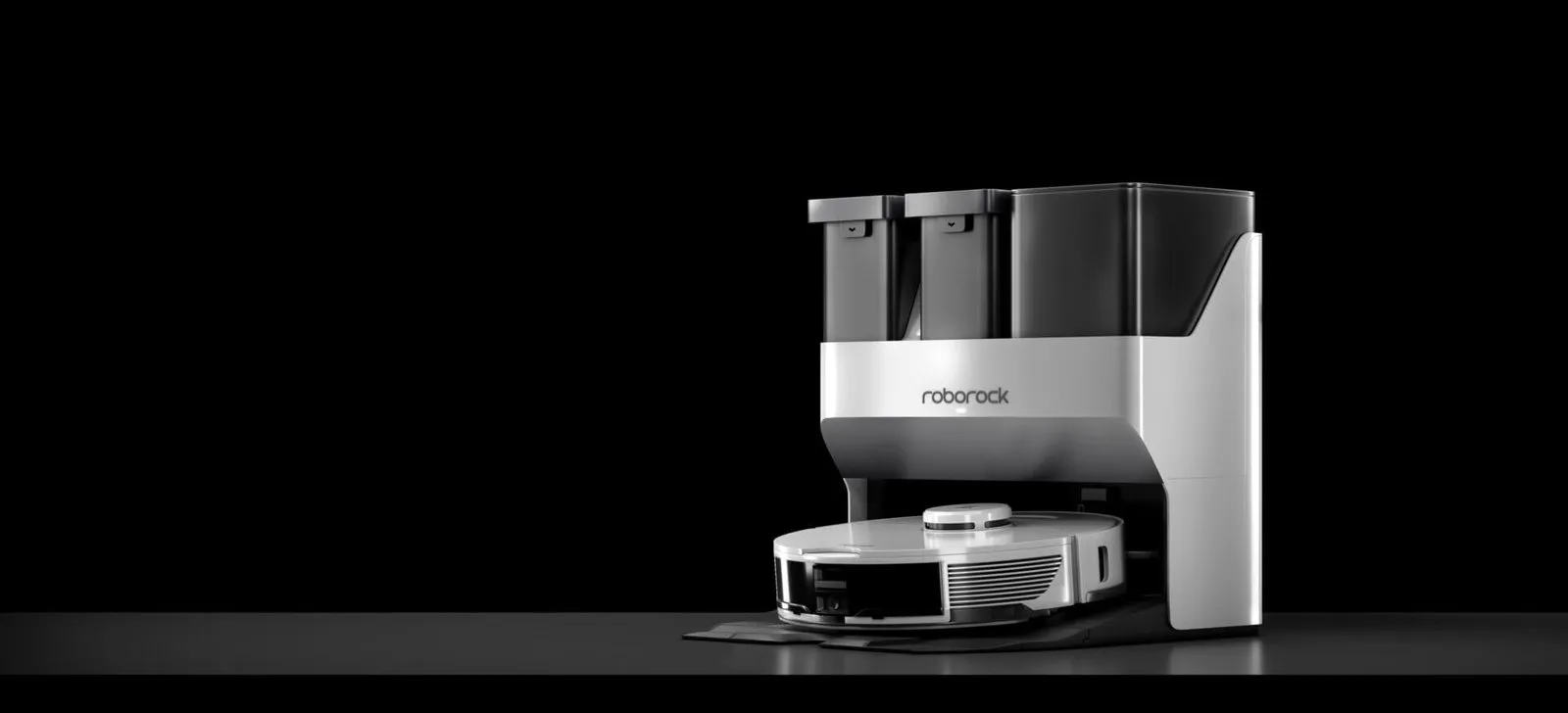 3D product lifestyle rendering of a robot vacuum cleaner