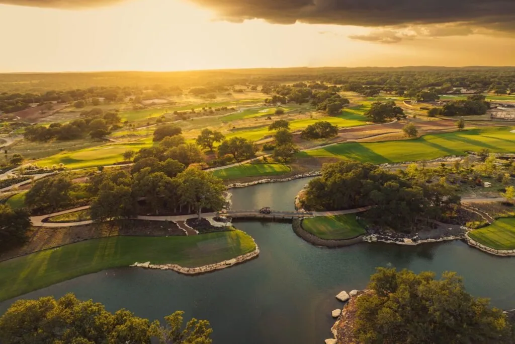 picture showing an aerial view of nature nearby golf and Ranch Driftwood, a luxury neighbourhood in Austin, Texas