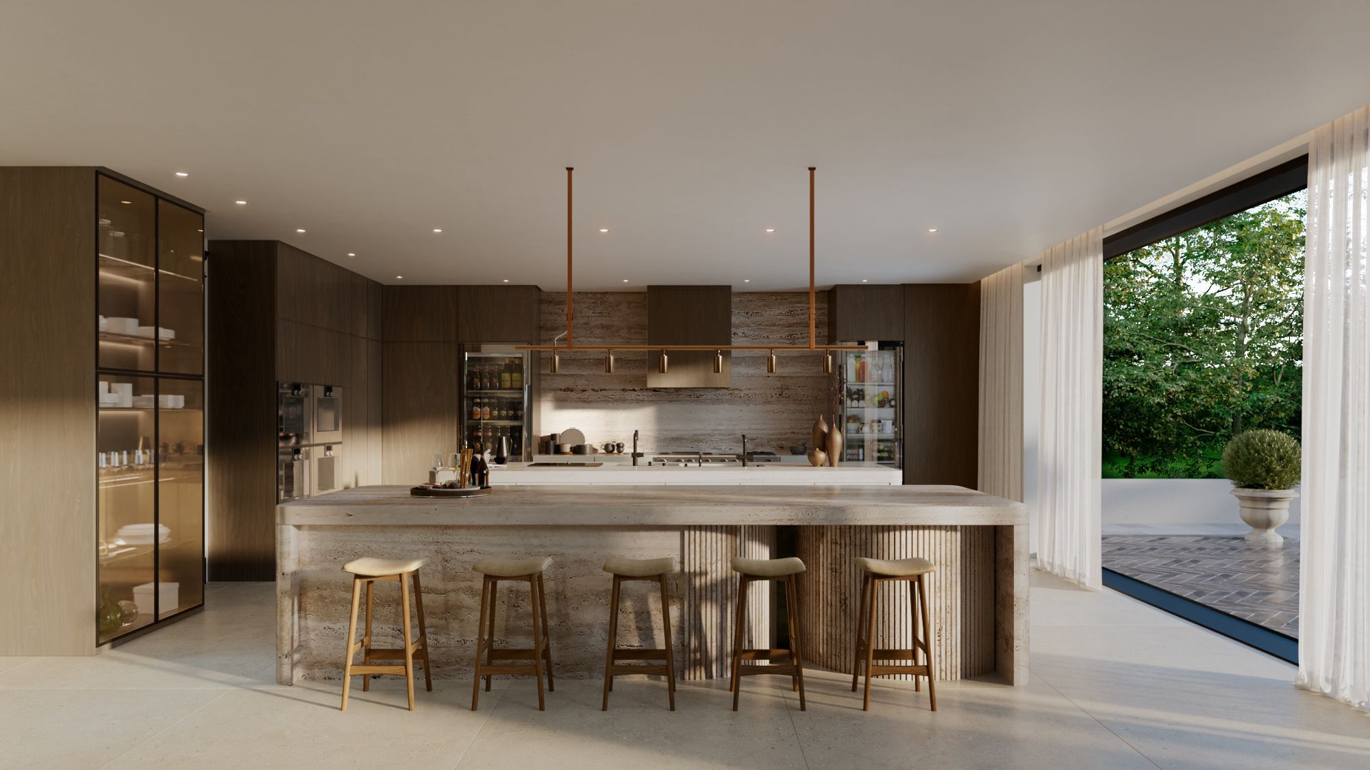 3D interior kitchen rendering used for interactive finish selection