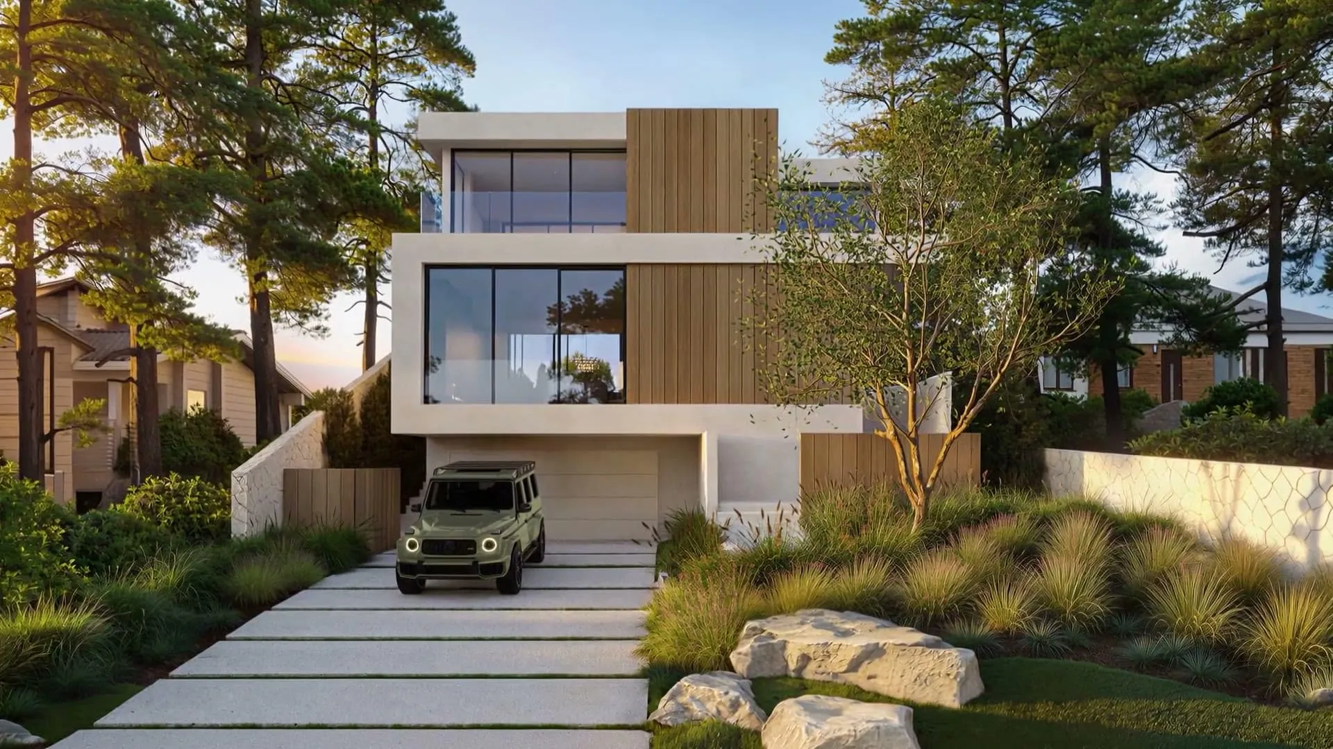 Opening frame of the film for Mountain View Avenue, Mar Vista, a new home by Hsu McCullough for AIH Development.