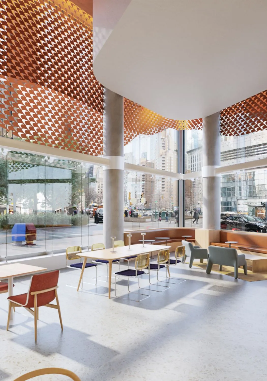 Capital One Cafe, Columbus Square, NYC, interior rendering