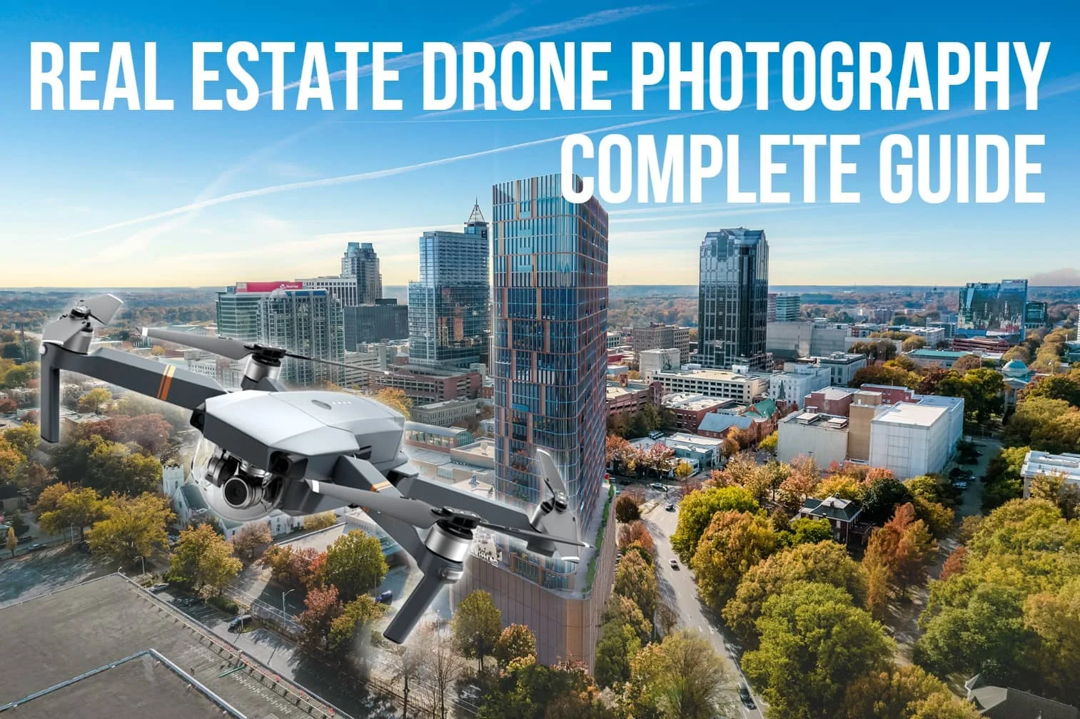 Aerial drone view of a property site used as a plate for 3D rendering