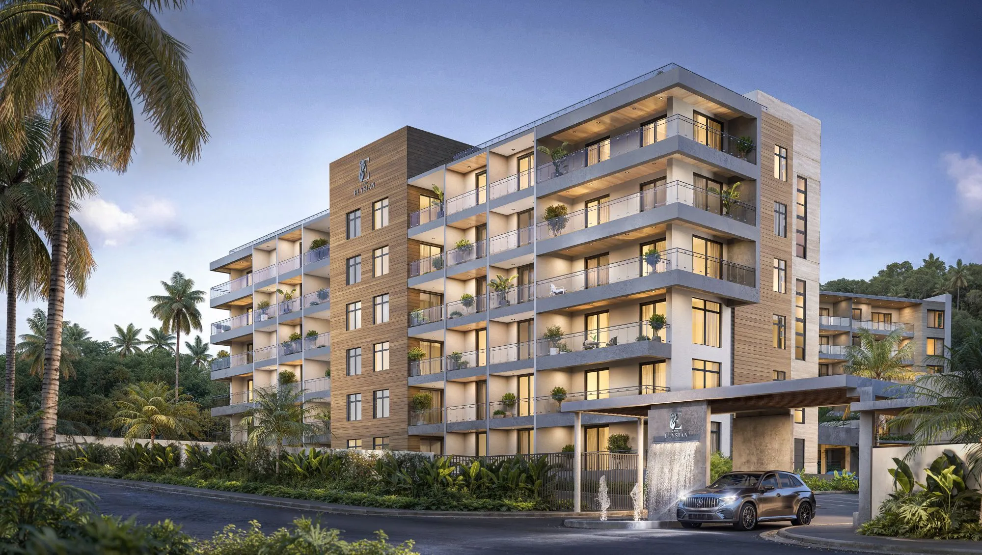 Aerial 3D rendering of The Elysian luxury resort in Montego Bay, Jamaica