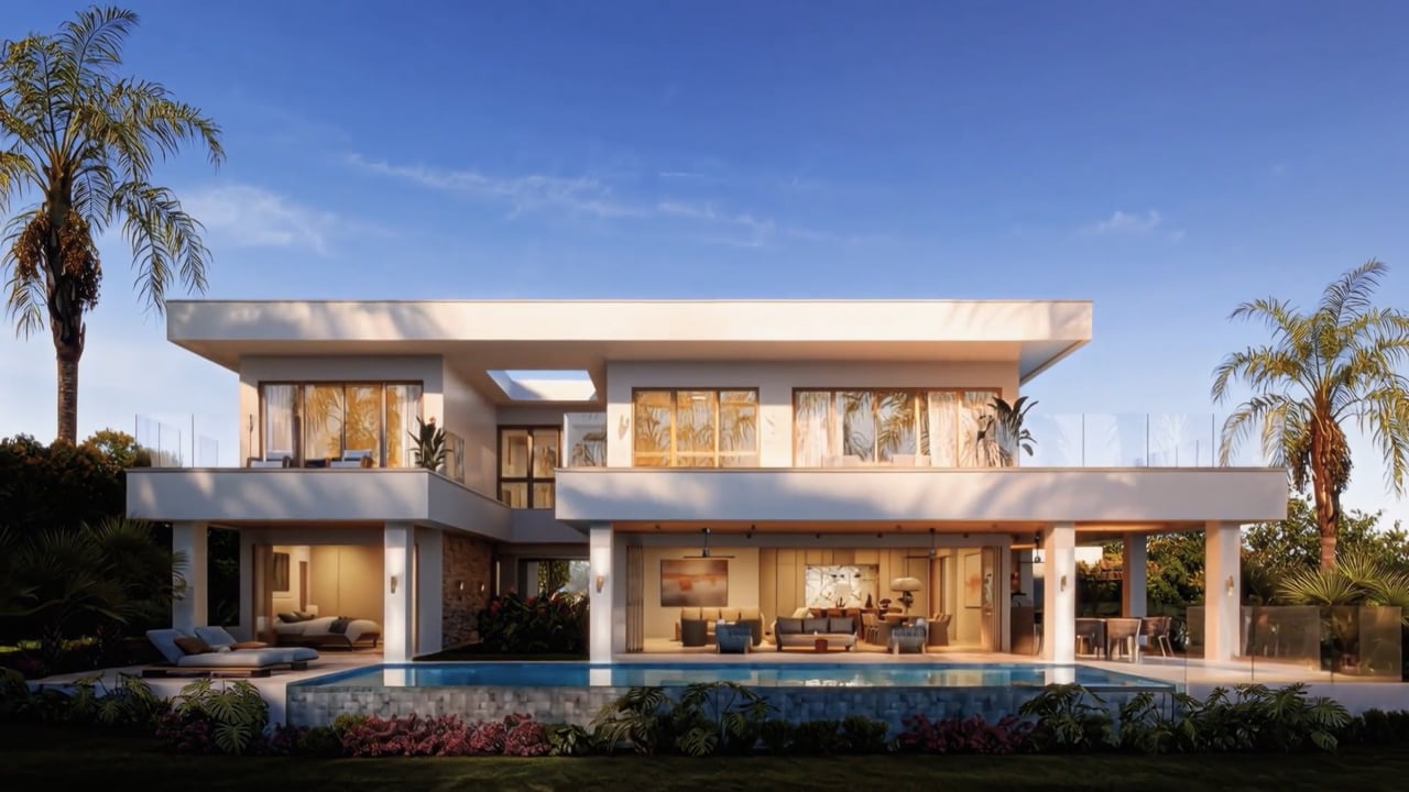 Pre-sales animation of Villa Visala, a luxury golf villa at Apes Hill, Barbados