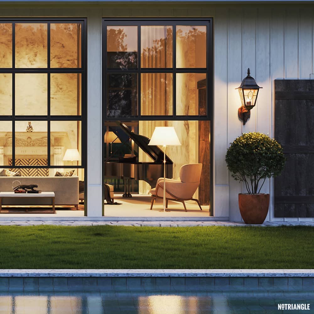 3D Architectural-Rendering of a House for the Avalon project - full view door company
