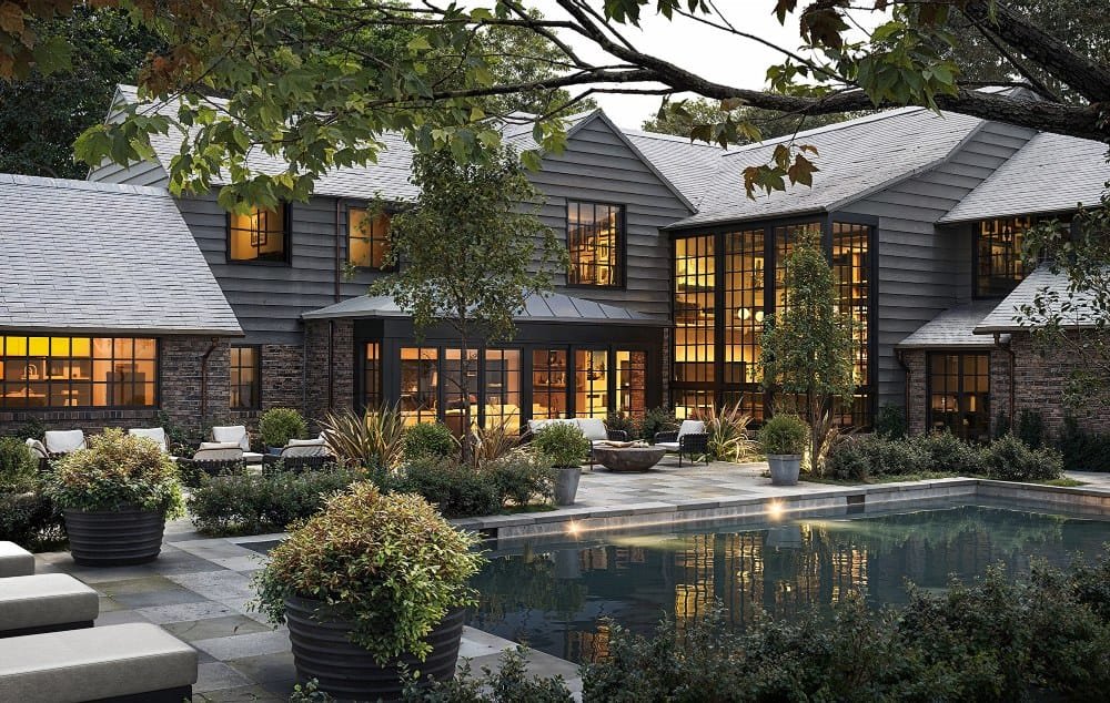3d exterior rendering of high end real estate in woodland setting