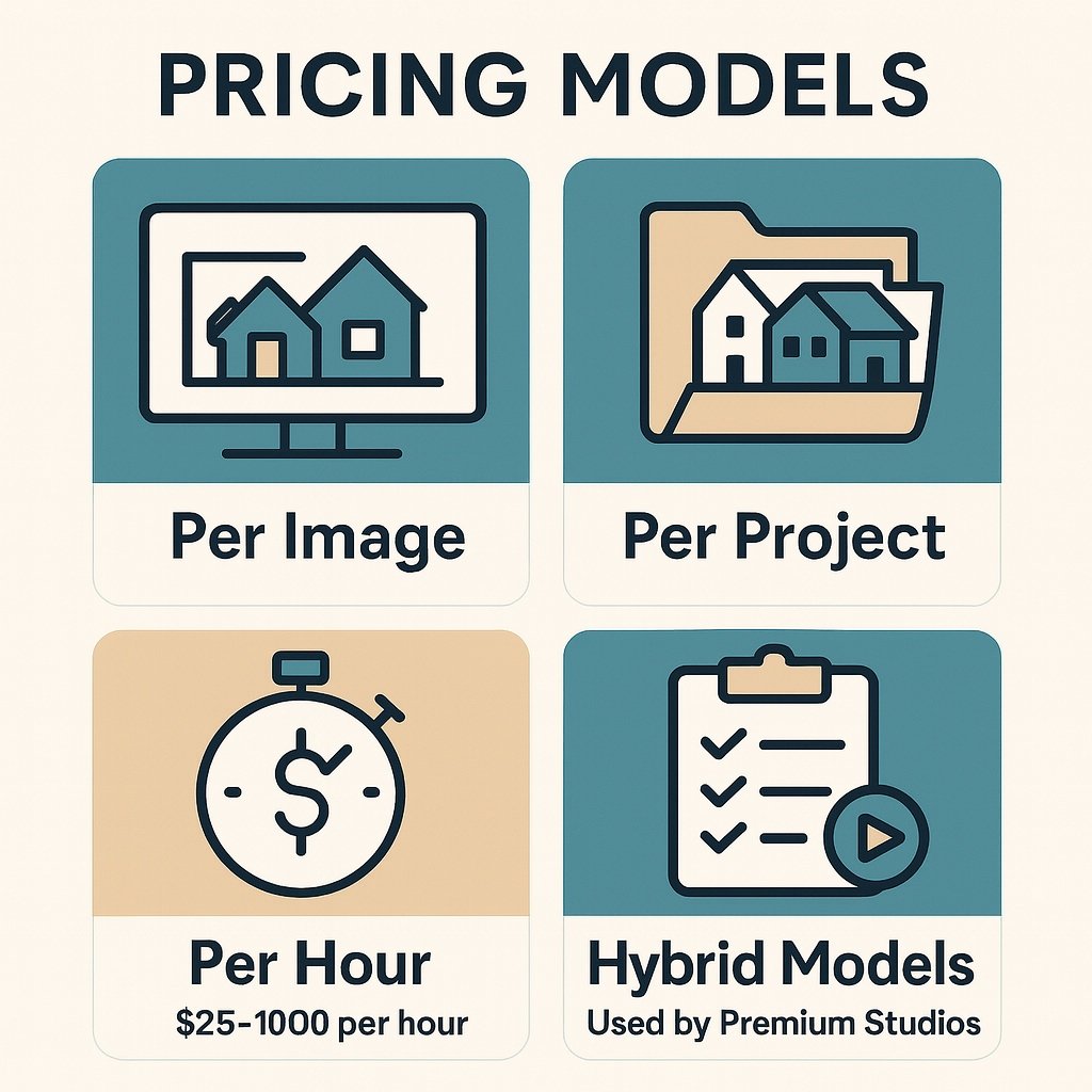 cost of 3d rendering pricing models infographic