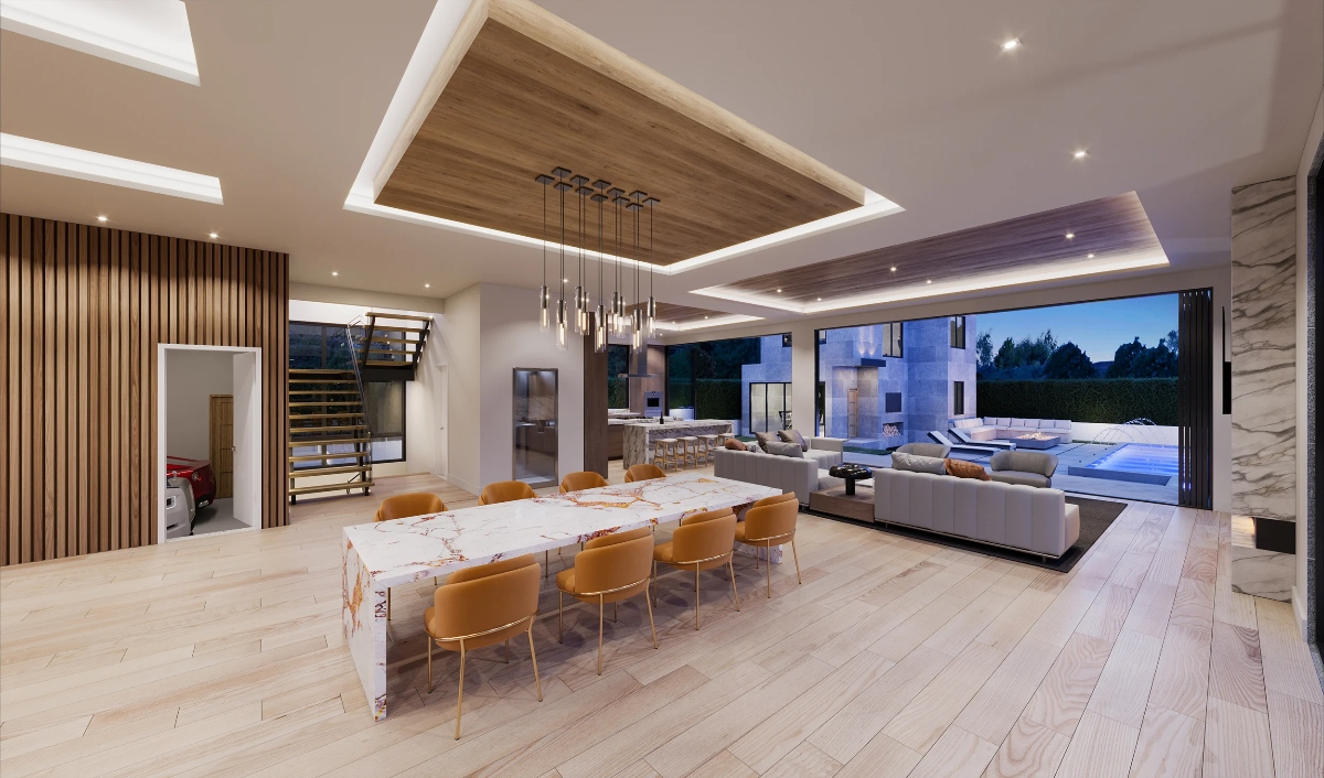 Serenity Residence, Santa Monica: A Cinematic 3D Animation 3 Serenity residence in santa monica kitchen