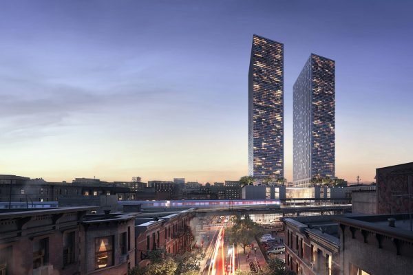 3d architectural rendering visualizationskyscraper harlem towers new york