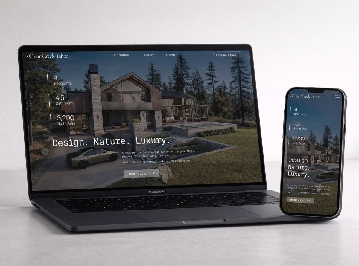 3D architectural rendering of a luxury home at Clear Creek in Carson City, Nevada, created for pre-sales marketing