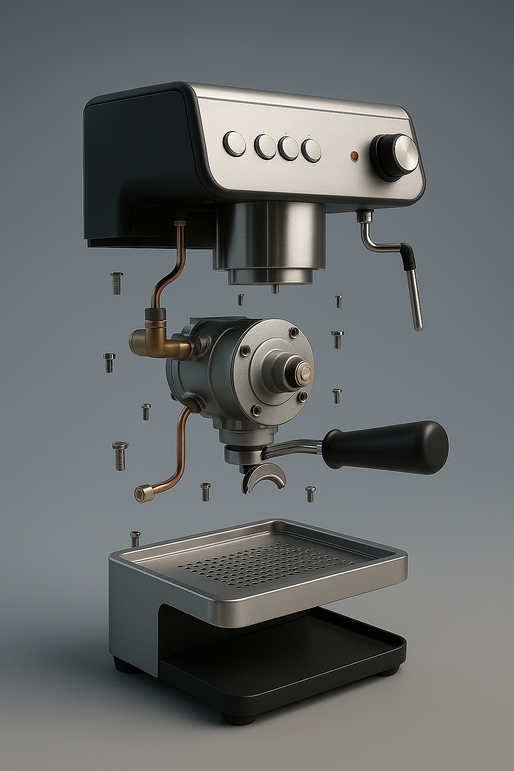 How Exploded View Designs Help Sell Complex Products 3 exploded render coffee machine