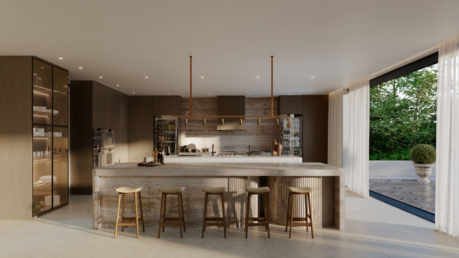 luxury kitchen rendering los angeles interior