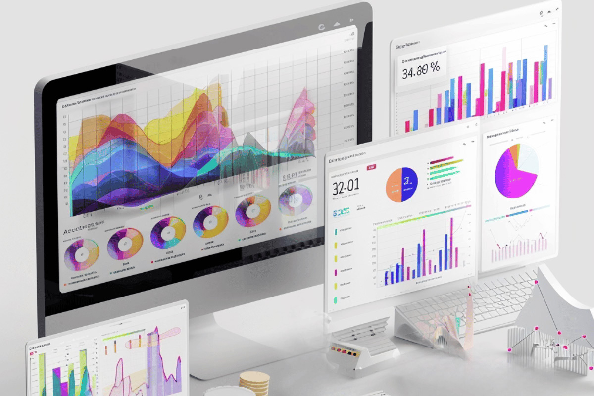 analytics charts to represent the success of 3d e-commerce